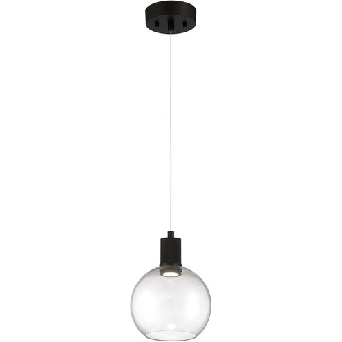 Port Nine LED 8 inch Matte Black Pendant Ceiling Light in Clear