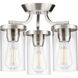 Lassiter 3 Light 13 inch Brushed Nickel Semi-Flush Mount Ceiling Light