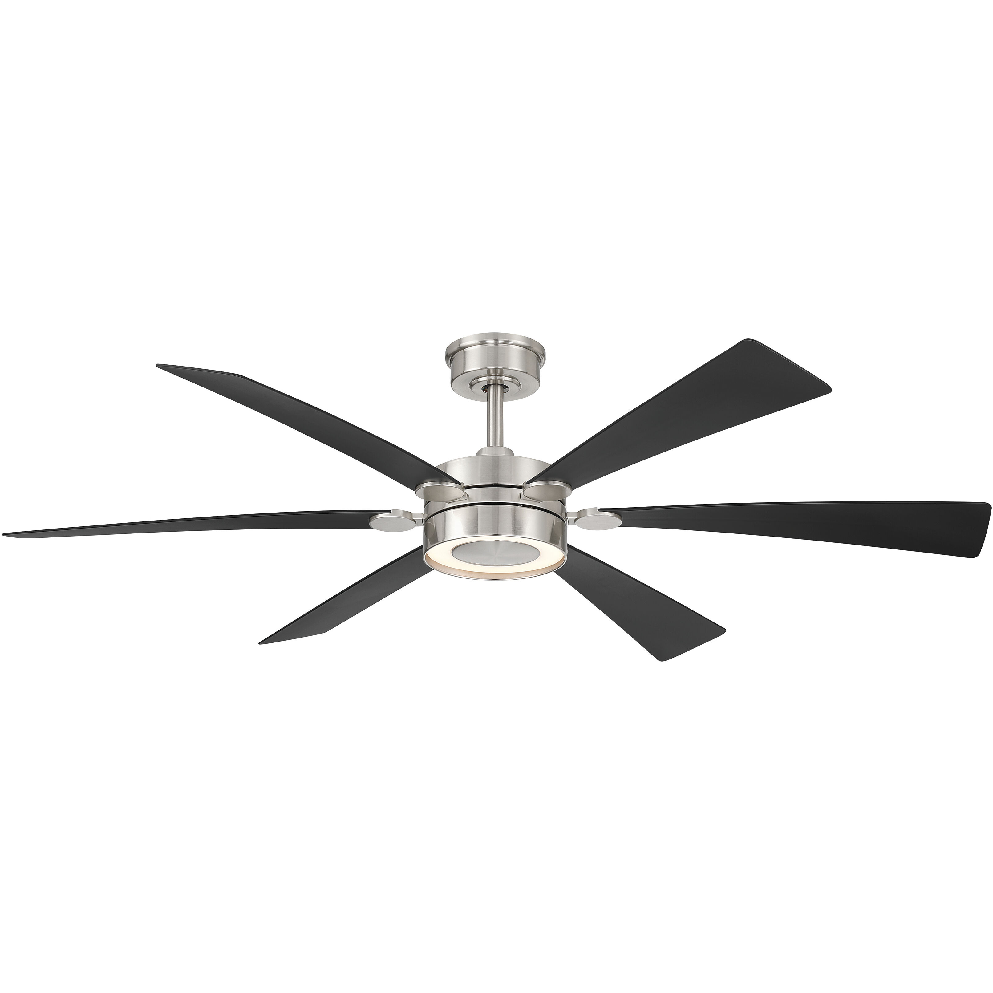 Brenix 60 inch Brushed Nickel with Coal Blades Smart Ceiling Fan