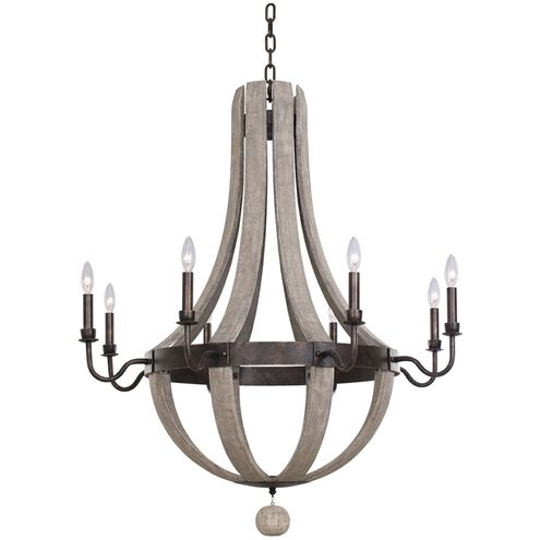 Harper 8 Light 36 inch Florence Gold Chandelier Ceiling Light