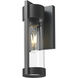 Stratford 1 Light 10.5 inch Matte Black Outdoor Sconce in Clear Glass