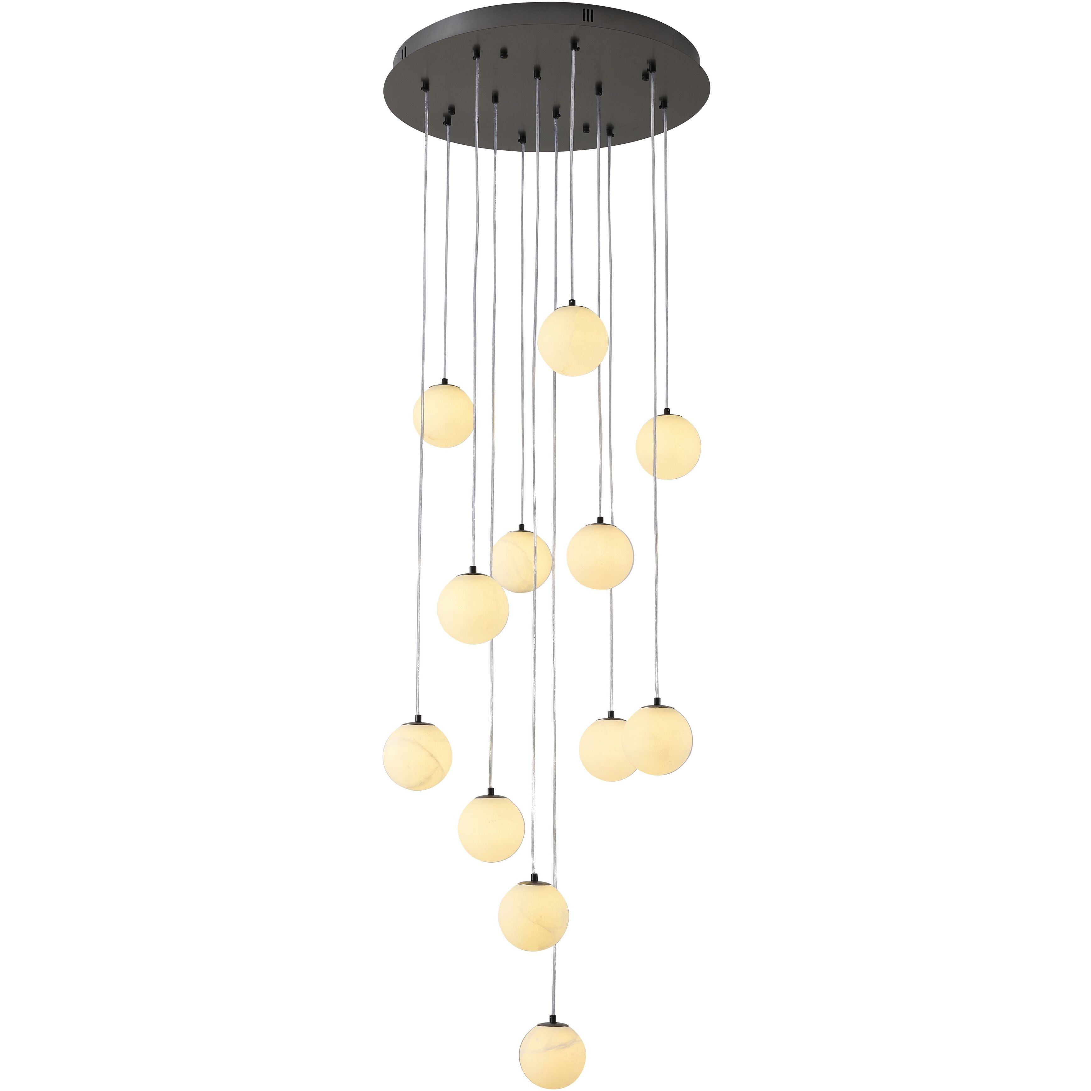 WHP Series 12 Light 24 inch Black Chandelier Ceiling Light
