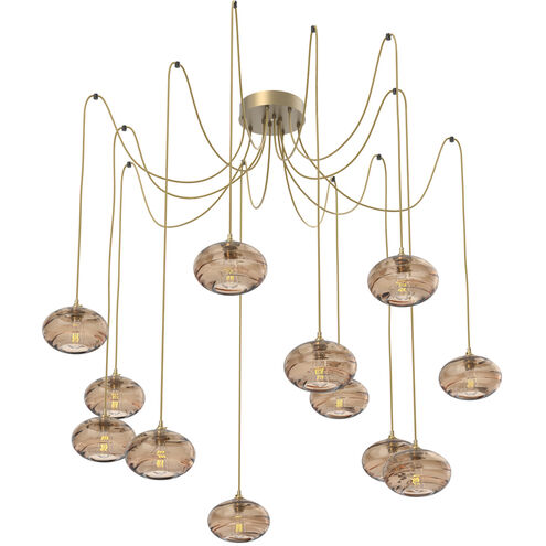 Coppa 12 Light 17 inch Gilded Brass Swag Multi-Pendant Ceiling Light in Bronze Optic