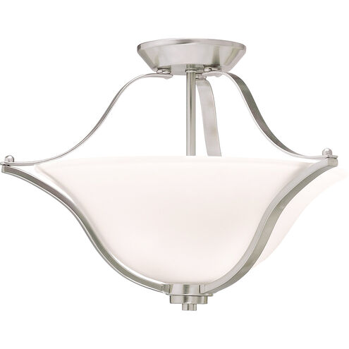 Langford 2 Light 19 inch Brushed Nickel Inverted Pendant/Semi Flush Ceiling Light in Incandescent