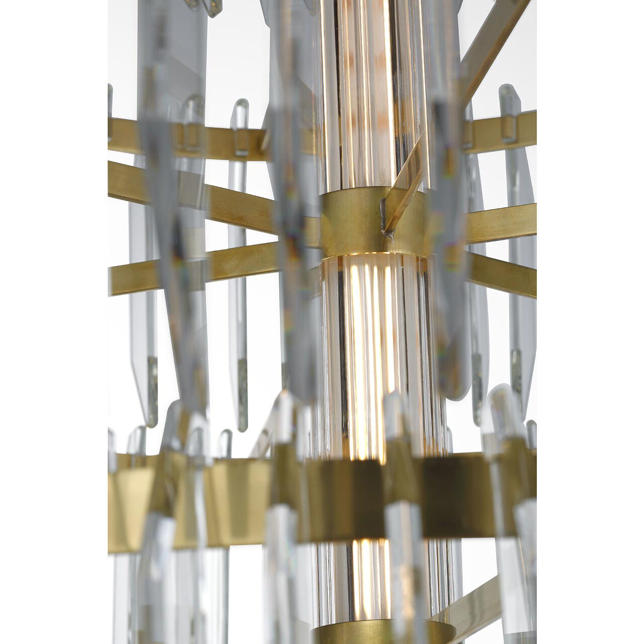 Waterford Killarney LED 32 inch Natural Brass Layered Chandelier Ceiling Light