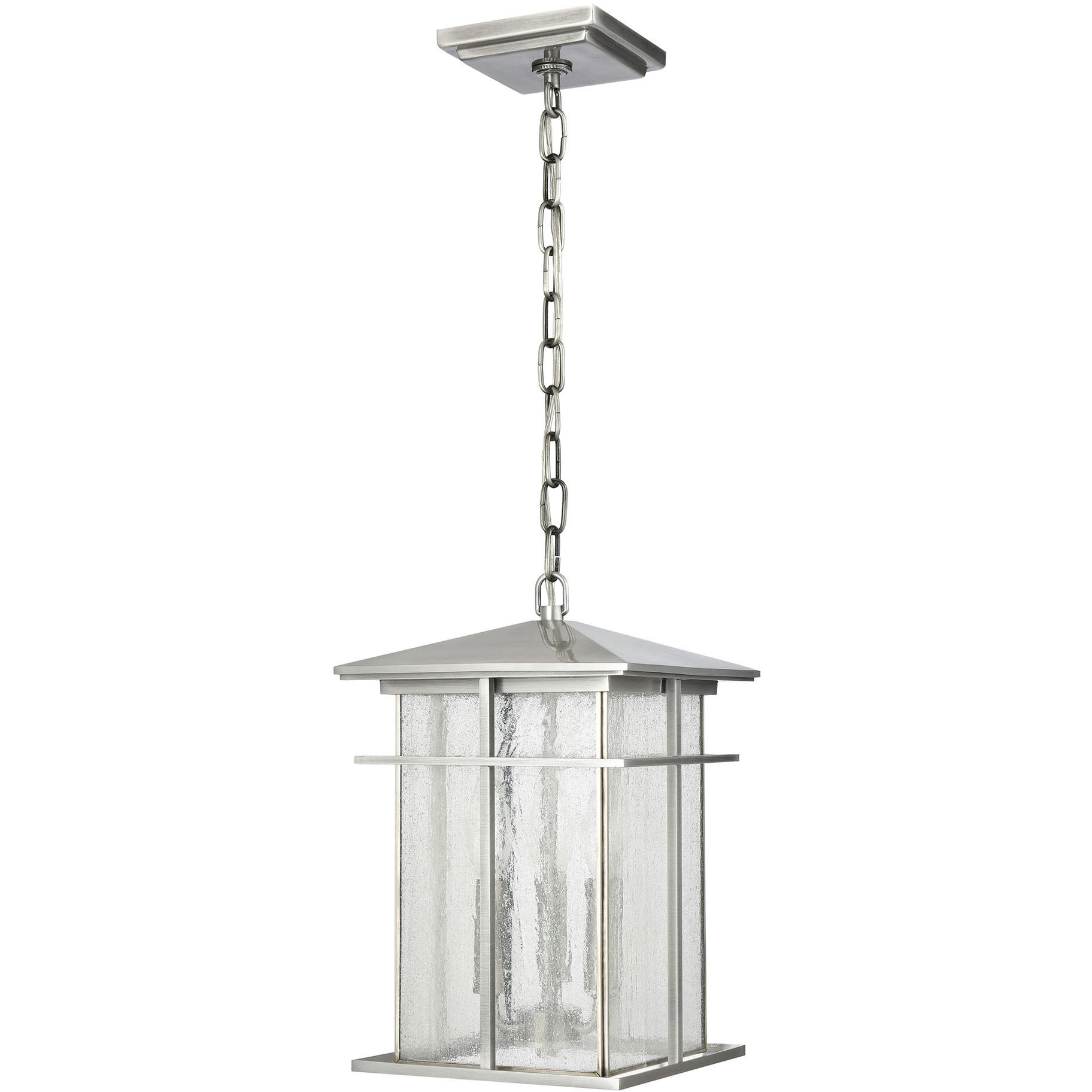 Oak Park 3 Light 9 inch Antique Brushed Aluminum Outdoor Pendant