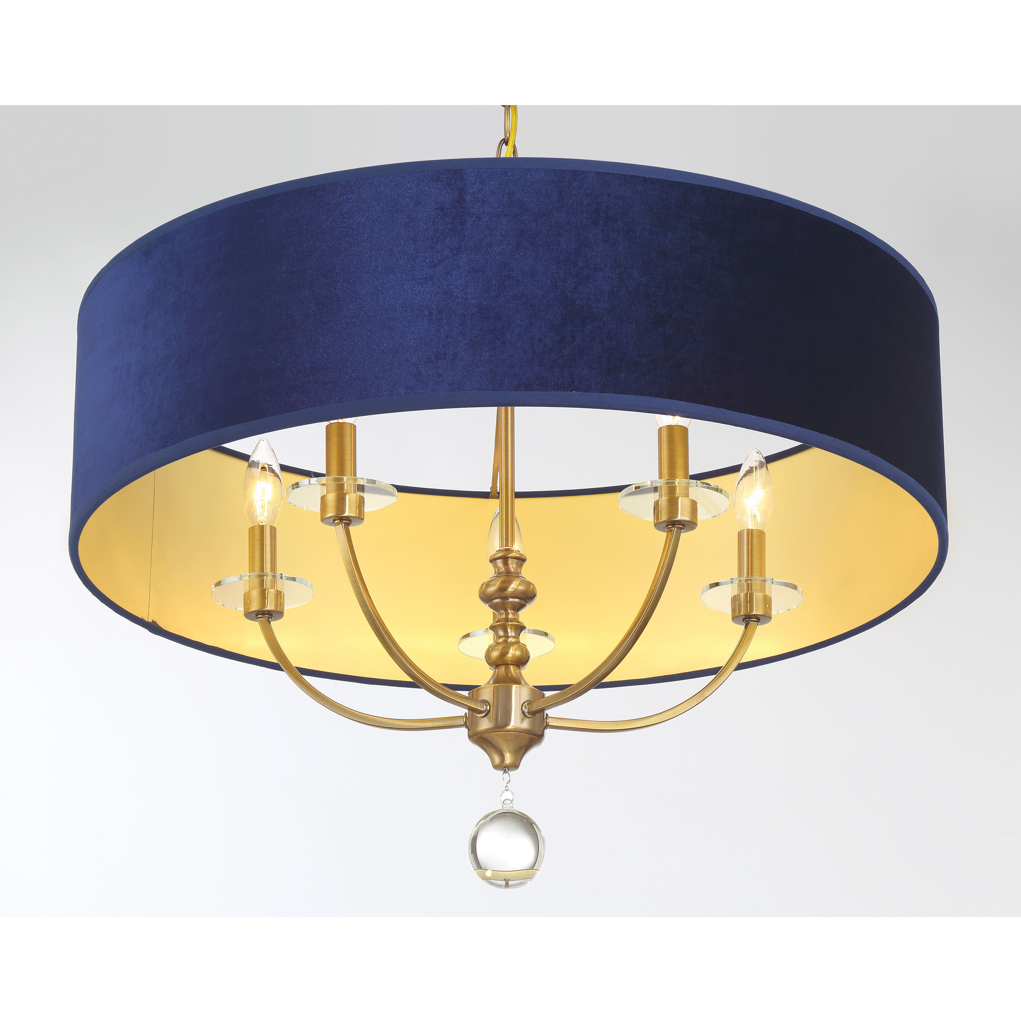 Van Noord 5 Light 26.13 inch Oxidized Aged Brass Pendant Ceiling Light
