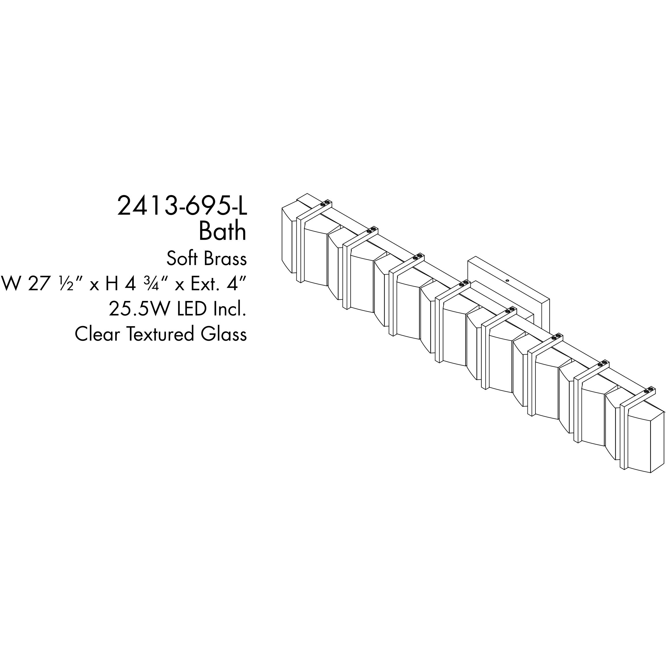 Sevryn LED 27.5 inch Soft Brass Bath Vanity Light Wall Light