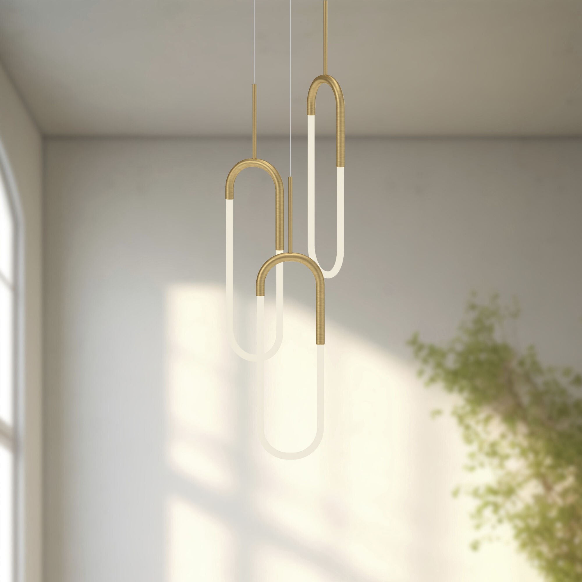 Huron LED 17.88 inch Brushed Gold Multi-Pendant Ceiling Light