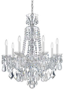 Hamilton Rock Crystal 7 Light 24 inch Silver Chandelier Ceiling Light in Polished Silver, Rock Clear