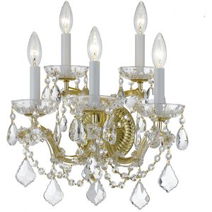 Maria Theresa 5 Light 16 inch Gold Sconce Wall Light in Clear Hand Cut