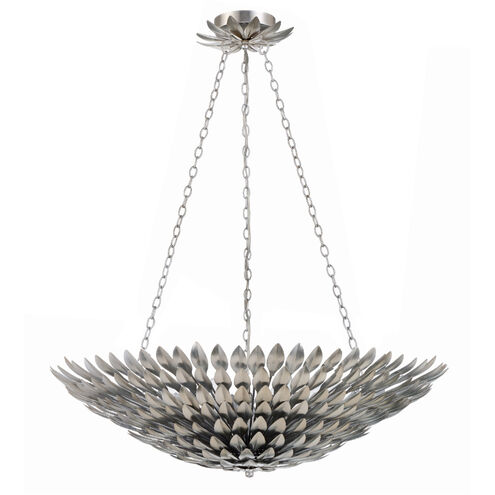 Broche 8 Light 30 inch Antique Silver Chandelier Ceiling Light