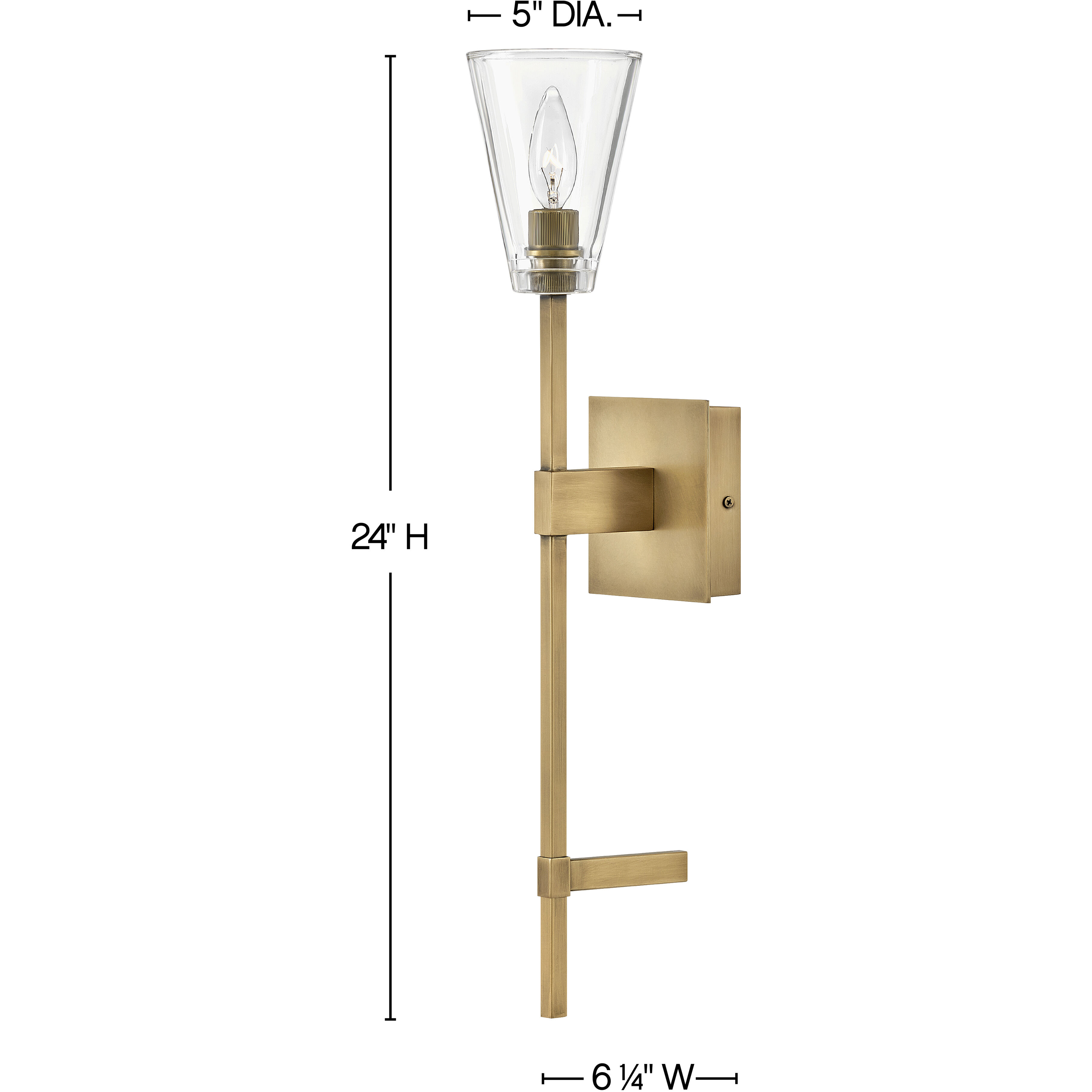 Auden 1 Light 6.25 inch Heritage Brass Vanity Light Wall Light