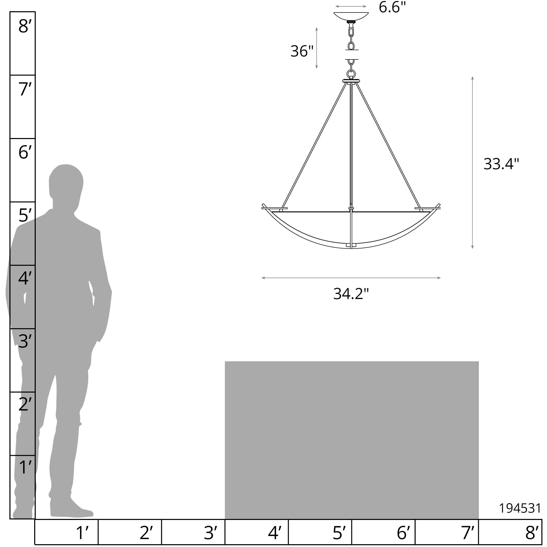 Compass 3 Light 34.2 inch Natural Iron Large Scale Pendant Ceiling Light in Sand, Large Scale