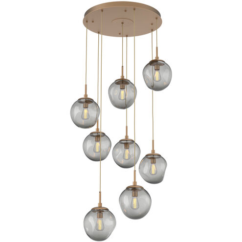 Aster Incandescent 8 Light Novel Brass Chandelier Ceiling Light, Round Multi-Pendant