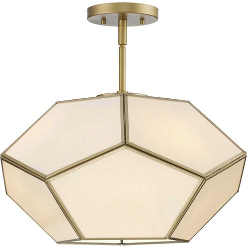 Latham 3 Light 18 inch Vintage Gold Semi-Flush Mount Ceiling Light