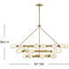 Selene LED 60 inch Lacquered Brass Chandelier Ceiling Light in Swirled, Multi Tier