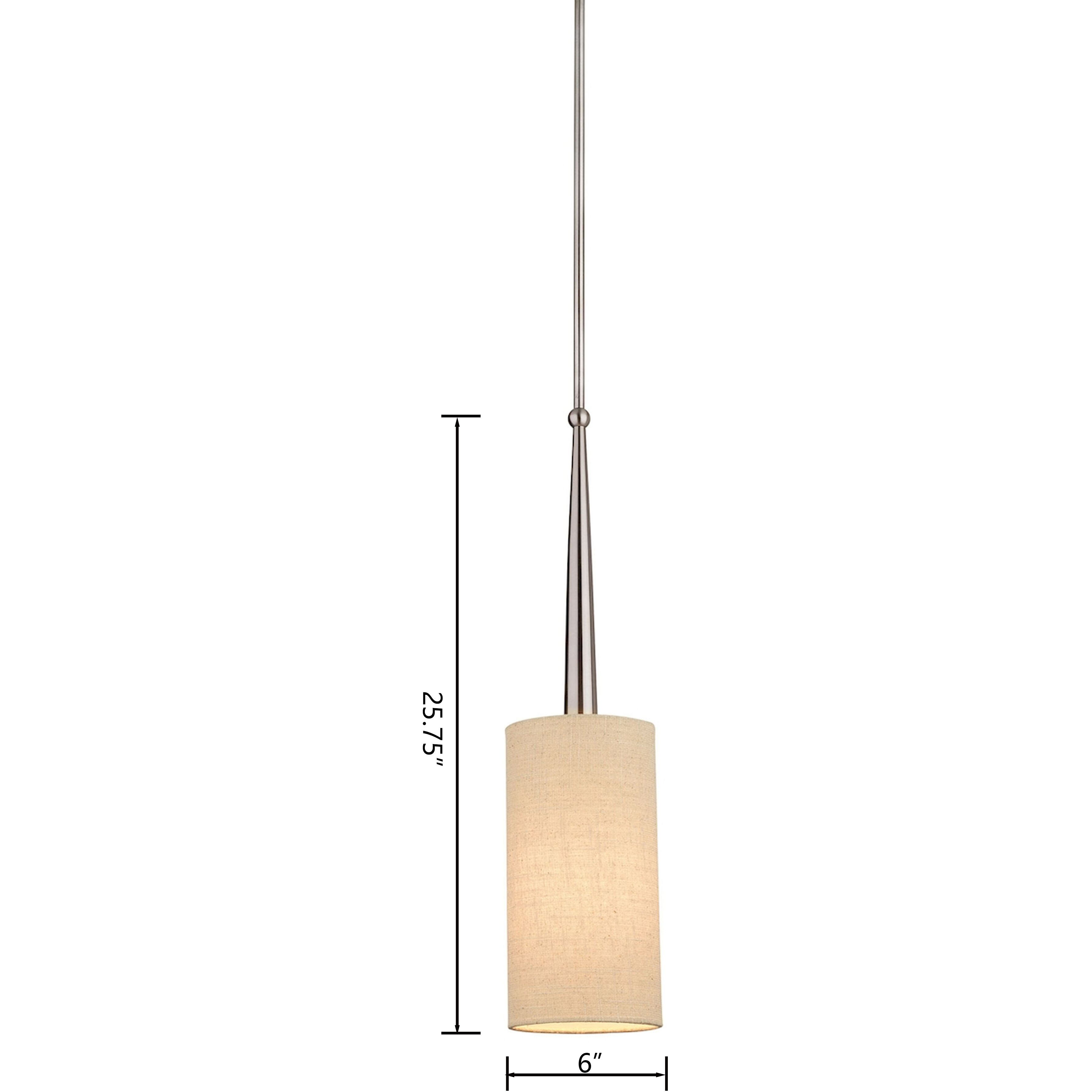 Allure 1 Light 6 inch Brushed Nickel Pendant Ceiling Light