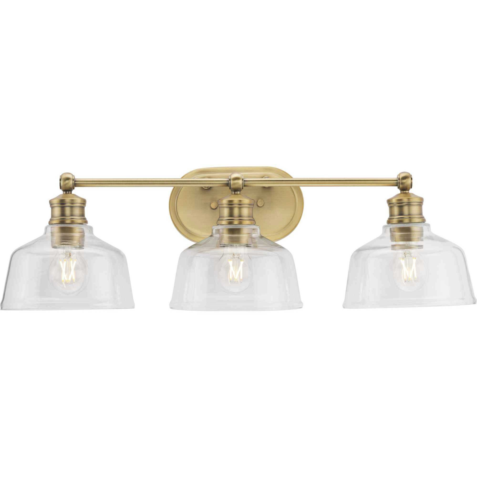 Singleton 3 Light 26.5 inch Vintage Brass Bath Vanity Wall Light
