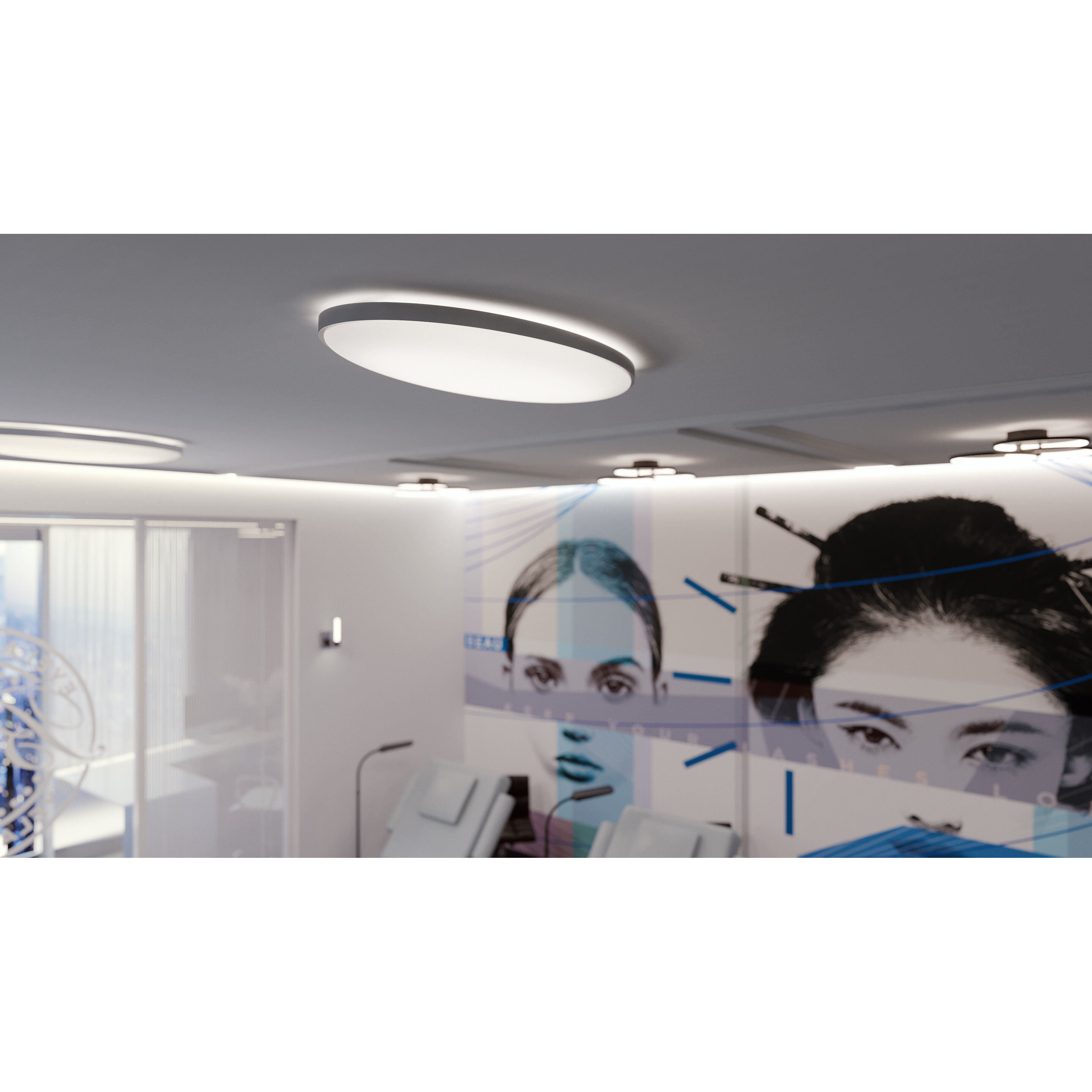 Ideal 1 Light 17 inch Satin Nickel Flush Mount Ceiling Light