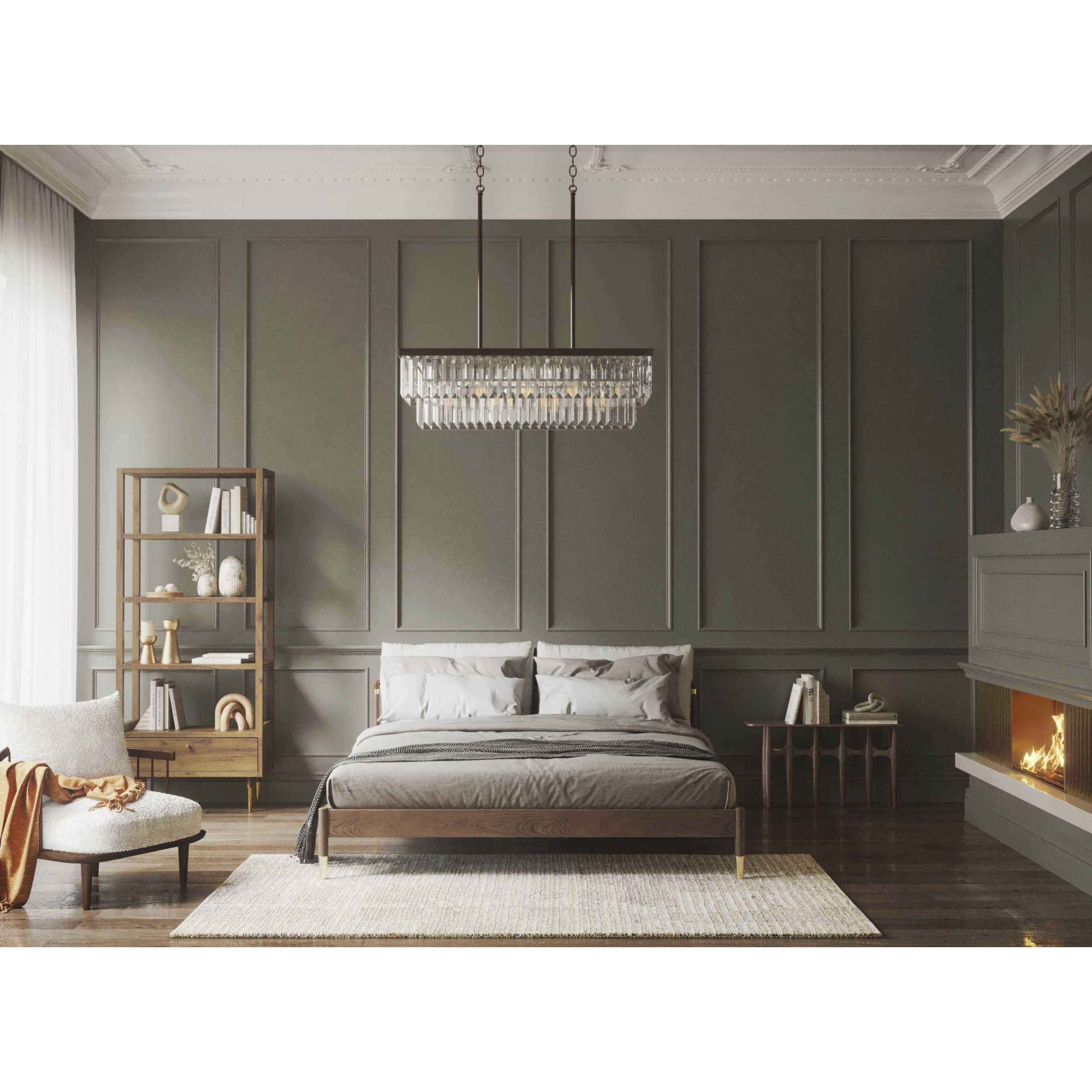 Palermo 4 Light 34 inch Antique Bronze Linear Chandelier Ceiling Light, Design Series