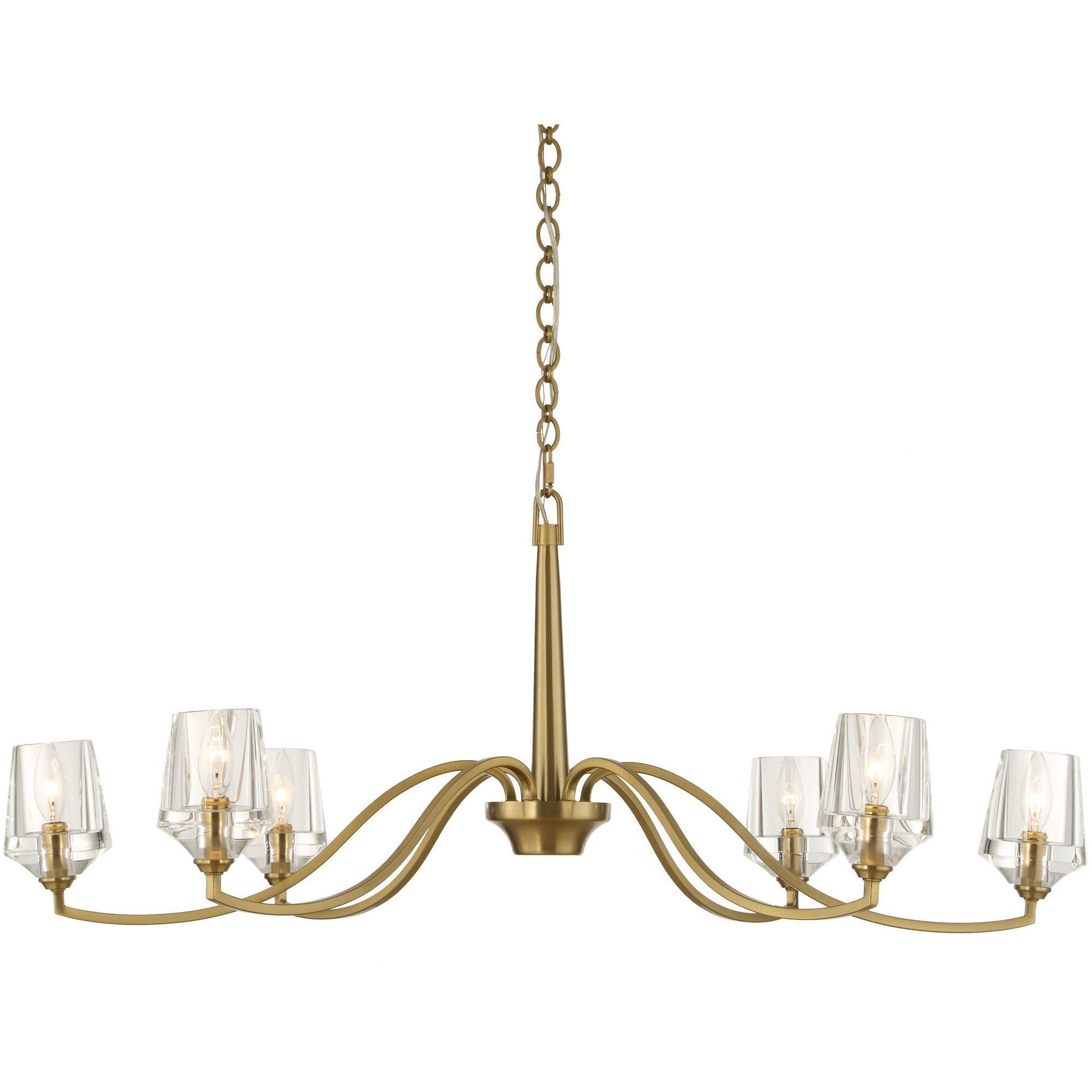 Barcelona 6 Light 40.25 inch Natural Brass Chandelier Ceiling Light