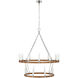 Chapman & Myers Darlana Wrapped LED 39.25 inch Polished Nickel and Natural Rattan Two Tier Chandelier Ceiling Light, Large