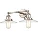 English Pub 2 Light 18 inch Satin Nickel Vanity Light Wall Light