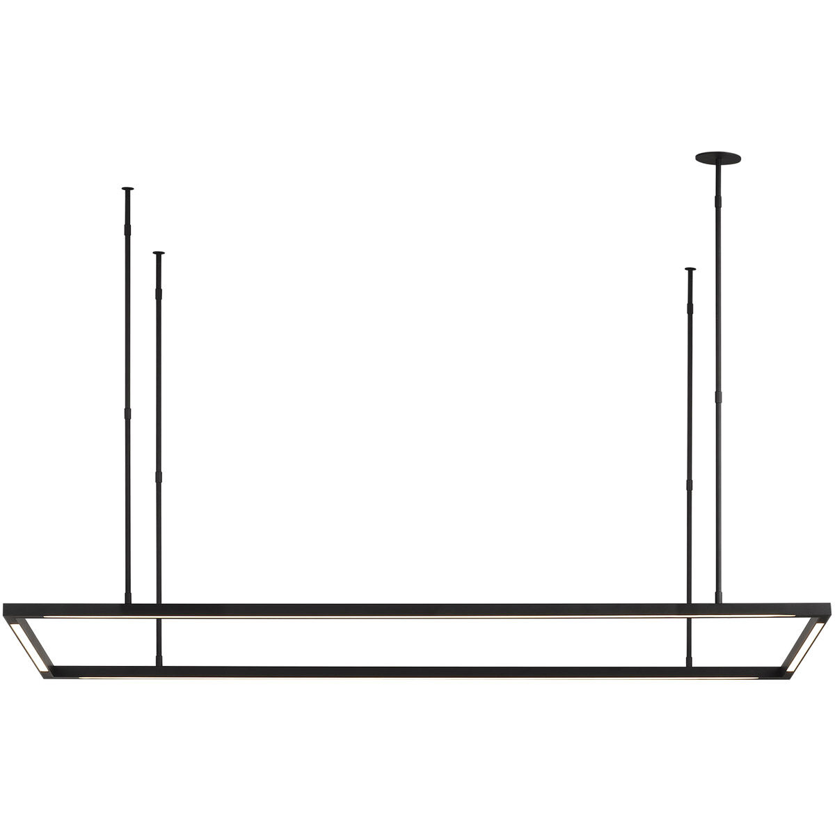 Mick De Giulio Stagger Halo LED 50 inch Nightshade Black Linear Suspension Ceiling Light, Integrated LED