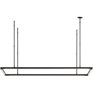Mick De Giulio Stagger Halo LED 50 inch Natural Brass Linear Suspension Ceiling Light, Integrated LED