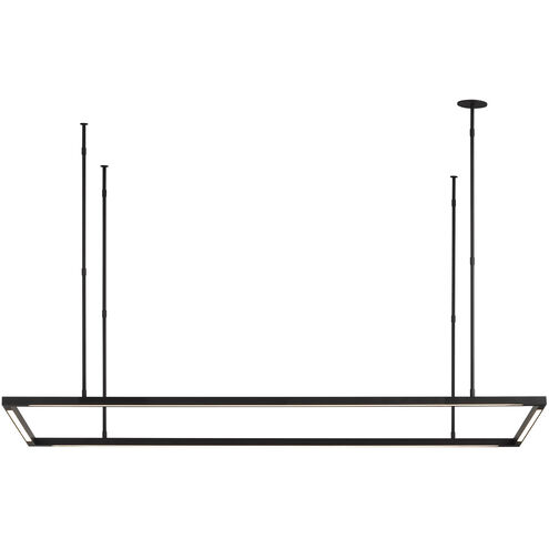 Mick De Giulio Stagger Halo LED 50 inch Natural Brass Linear Suspension Ceiling Light, Integrated LED