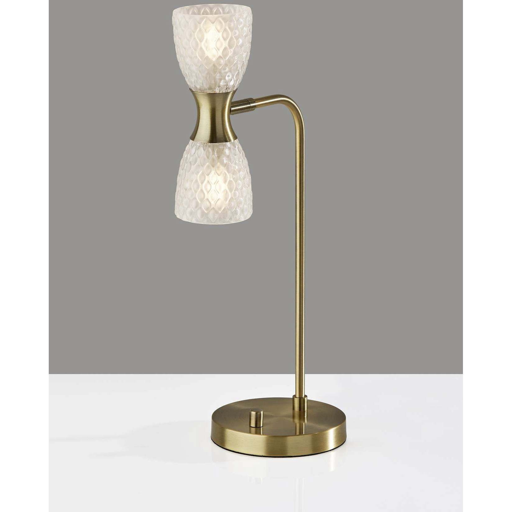 Nina 21 inch 3.00 watt Antique Brass Desk Lamp Portable Light