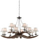 Whitlow 12 Light 51 inch Burnt Wood/Antique Galvanize Chandelier Ceiling Light