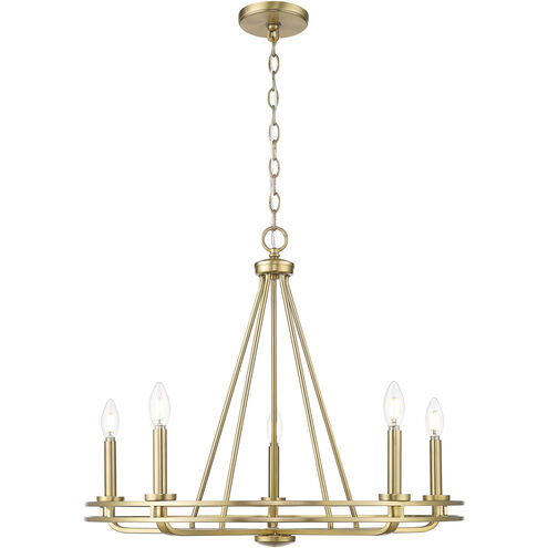 Jody 5 Light 26.5 inch Vintage Brass Chandelier Ceiling Light