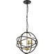 Octavia 3 Light 14 inch Brass and Dark Brown Pendant Ceiling Light