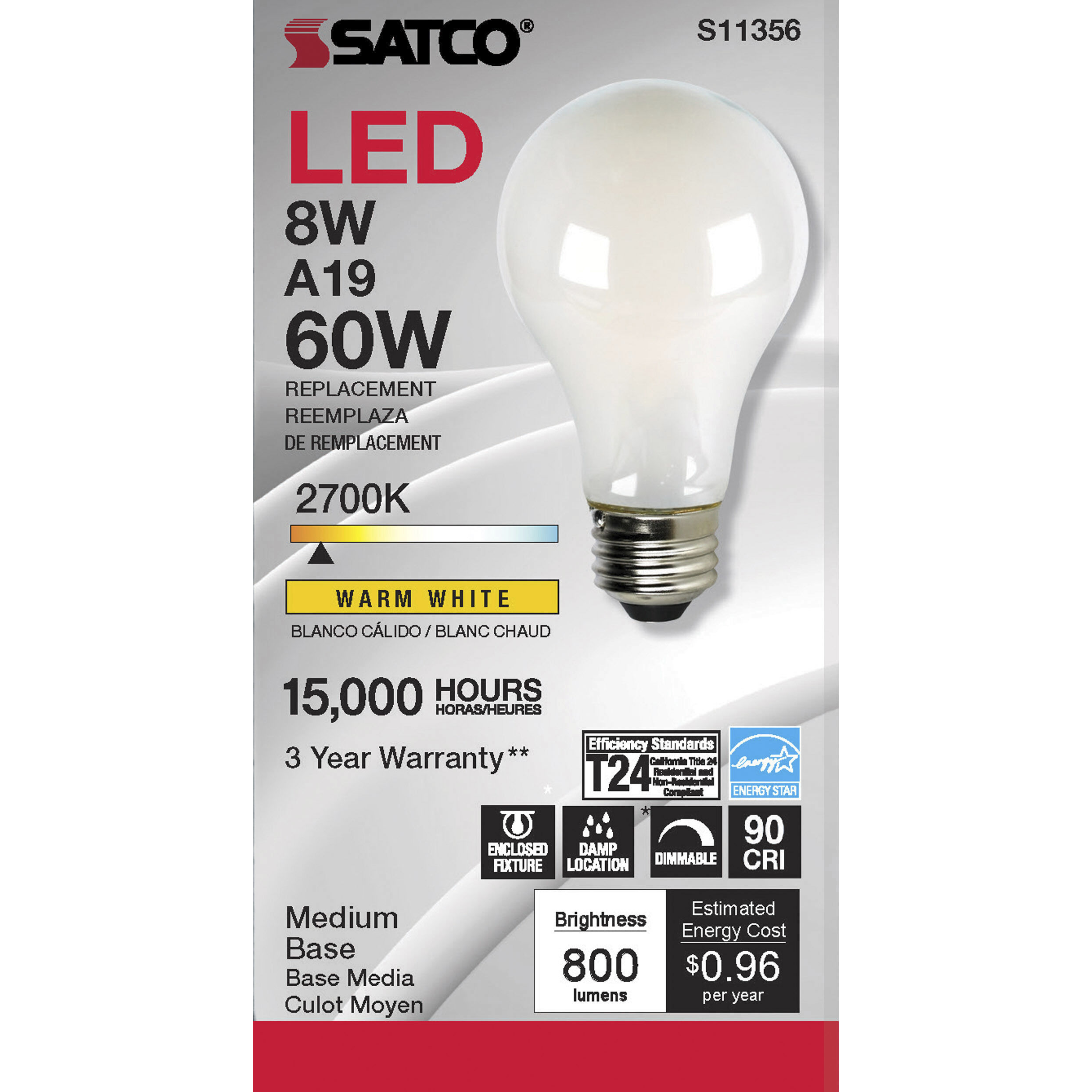 Lumos LED 8.00 watt 120 2700K Light Bulb