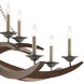 Whitlow 12 Light 51 inch Burnt Wood/Antique Galvanize Chandelier Ceiling Light
