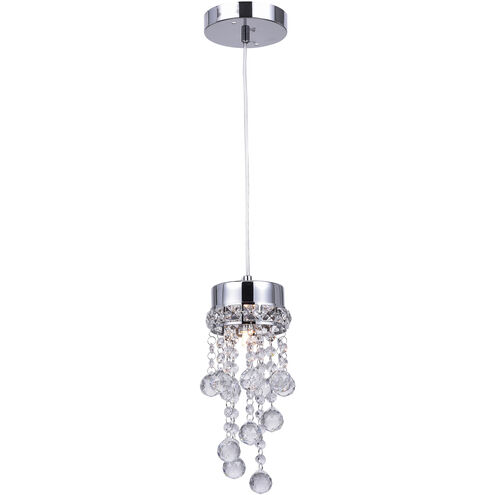 CWI Lighting Monica 1 Light 5 inch Chrome Down Mini Pendant Ceiling Light 5072P5C-R - Open Box