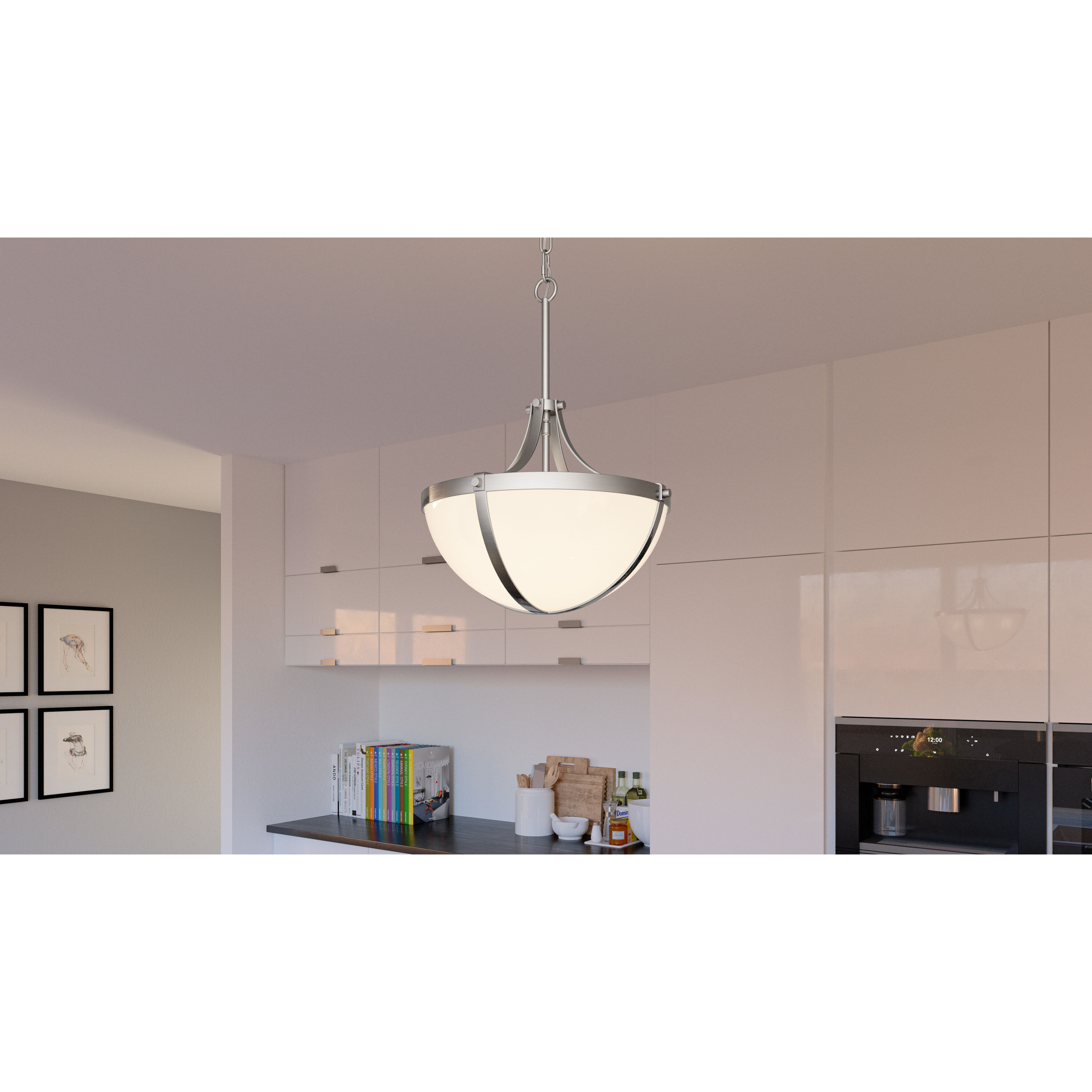 Antebellum 2 Light 14.75 inch Brushed Nickel Pendant Ceiling Light