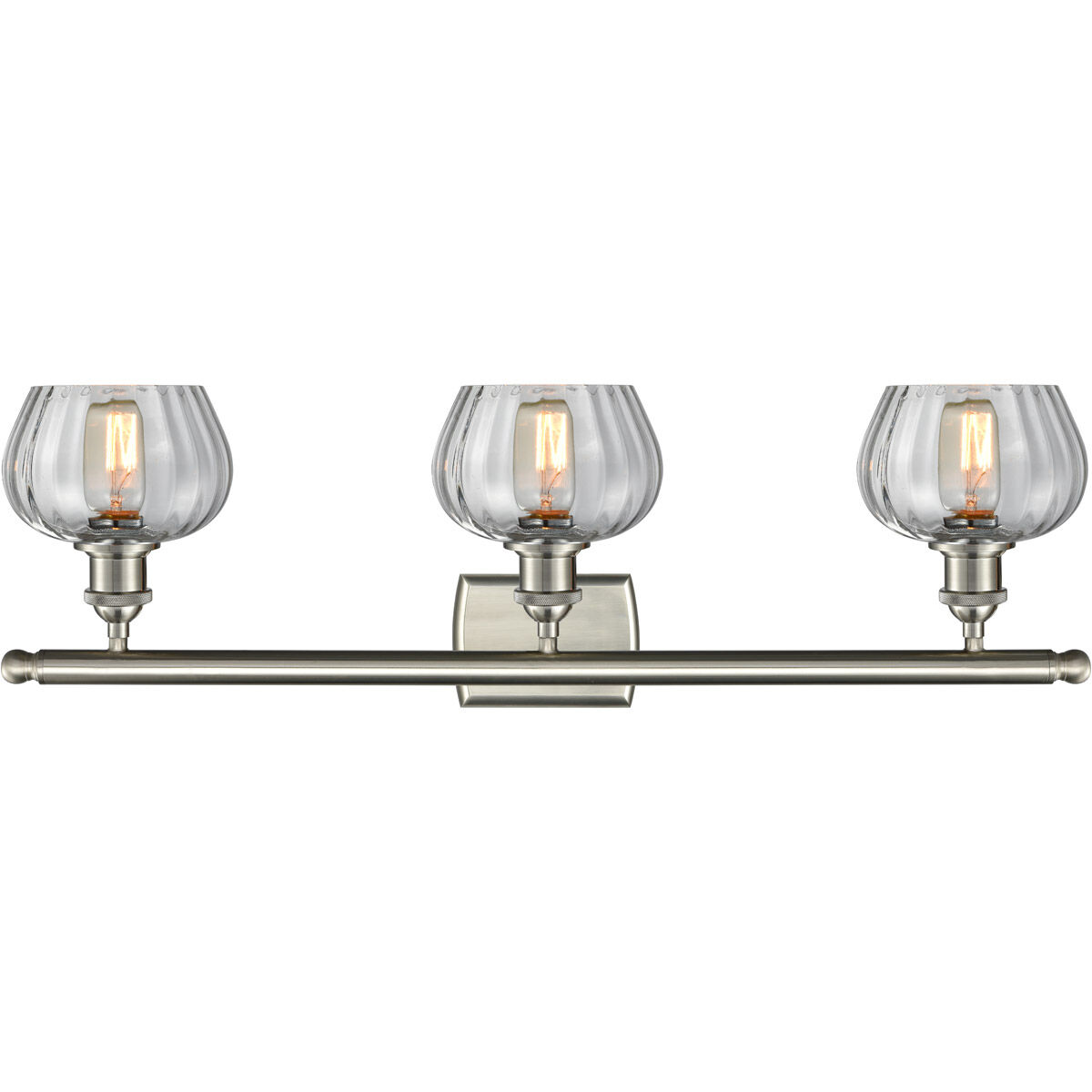 Ballston Fenton 3 Light 26 inch Brushed Satin Nickel Bath Vanity Light Wall Light in Clear Glass, Ballston