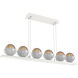 Cabochon Linear Chandelier Ceiling Light in 3000K LED, Bronze, Salt White with White Marble, Medium