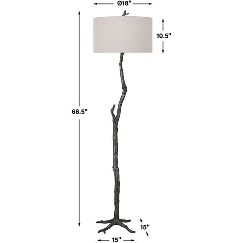 Spruce 69 inch 150.00 watt Rustic Black and Silver Undertones Floor Lamp Portable Light
