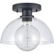 Julian 1 Light 10 inch Matte Black Semi Flush Mount Ceiling Light