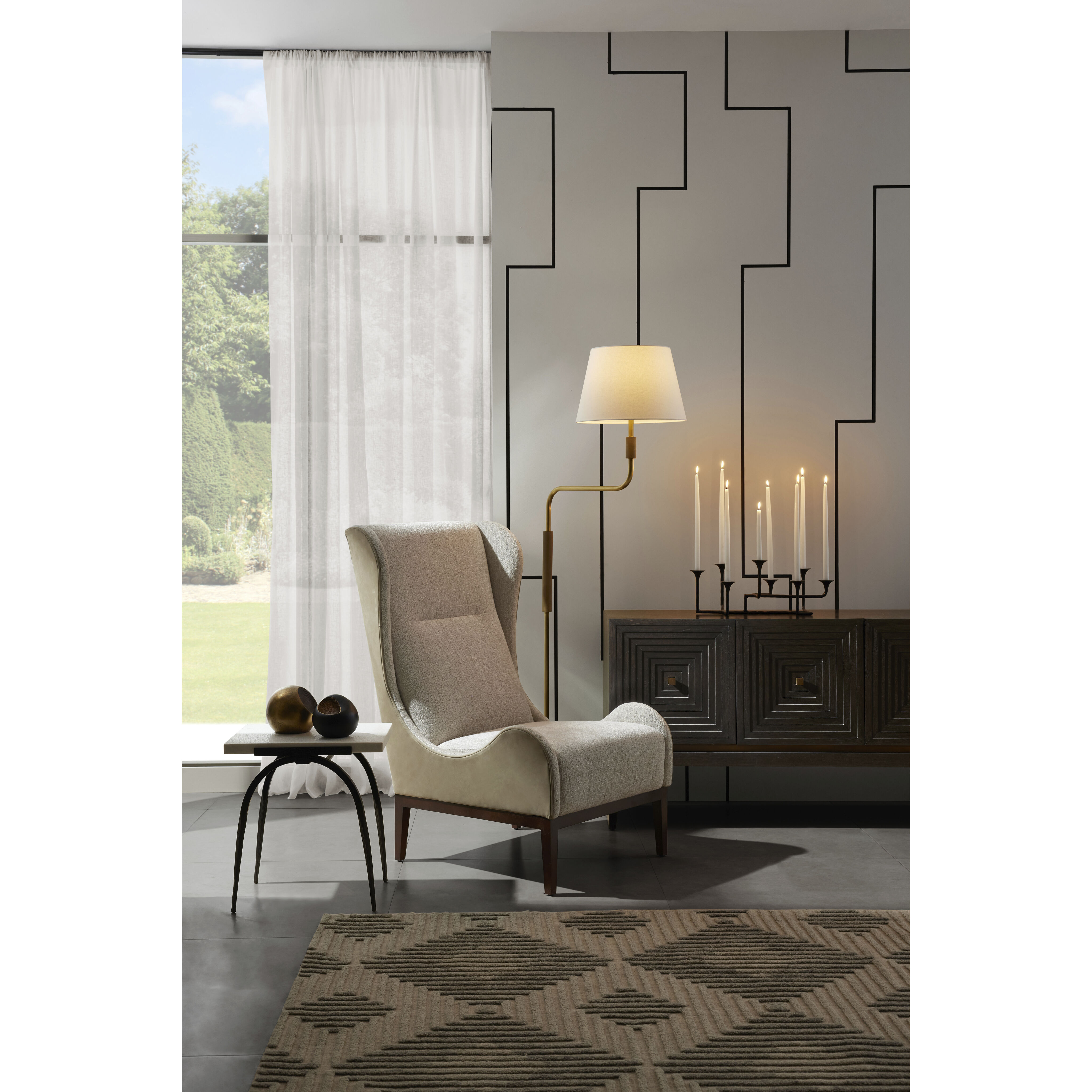 Simpson 70 inch 100 watt Antique Brass Floor Lamp Portable Light