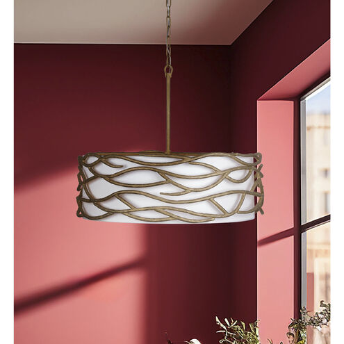 Branch Reality 6 Light 28 inch Textured Ashen Gold Pendant Ceiling Light