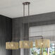 Goldiemesh 3 Light 46 inch English Bronze Linear Chandelier Ceiling Light, Extra Large