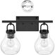 Mansfield 2 Light 16 inch Matte Black Vanity Light Wall Light