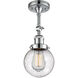 Franklin Restoration Beacon 1 Light 6 inch Polished Chrome Semi-Flush Mount Ceiling Light in Seedy Glass, Franklin Restoration