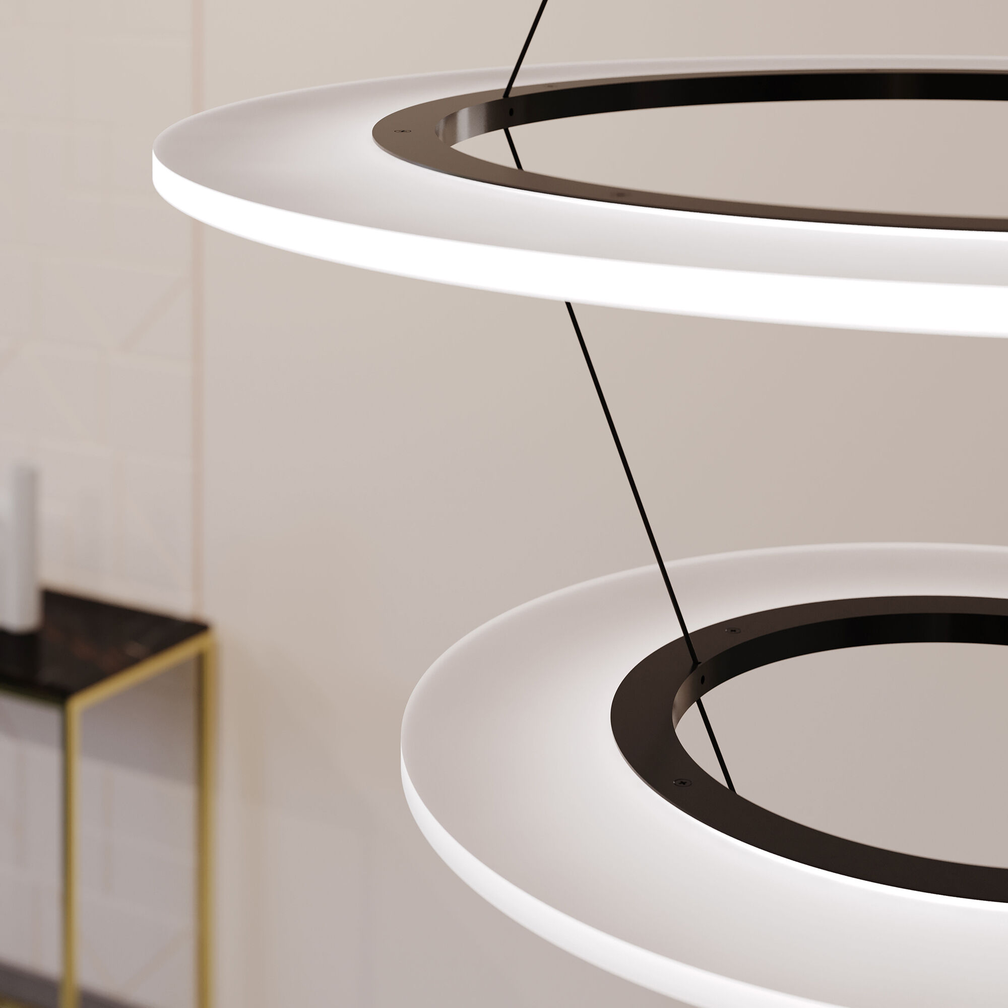 Arctic Rings LED 30.5 inch Satin Black Ring Pendant Ceiling Light