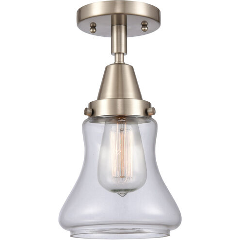 Franklin Restoration Bellmont 1 Light 6 inch Brushed Satin Nickel Flush Mount Ceiling Light in Clear Glass